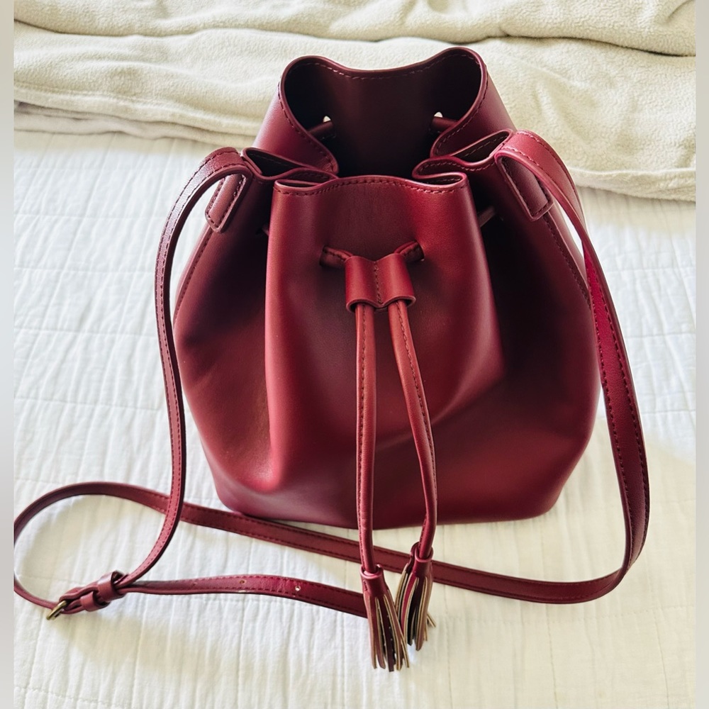 J Crew Factory Maroon/Burgundy Bucket Bag